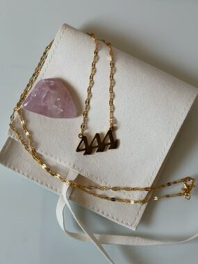 Gold Plated 444 Angel Number Necklace Handmade Waterproof Tarnish Resistant